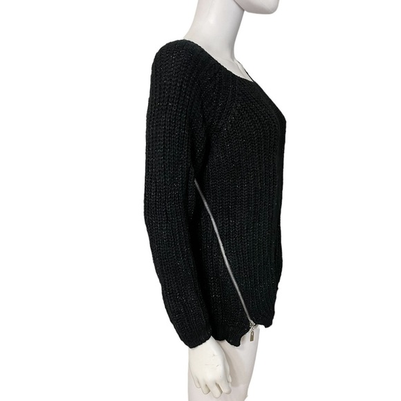 Miss Morena Black Side Zippers Sweater - Picture 5 of 8